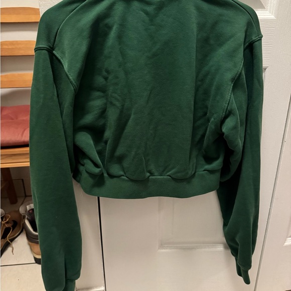Tna Aritzia cropped airy fleec quarter zip small green - Picture 3 of 3